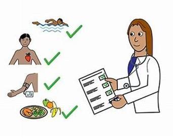 Illustration of a GP doing different health checks