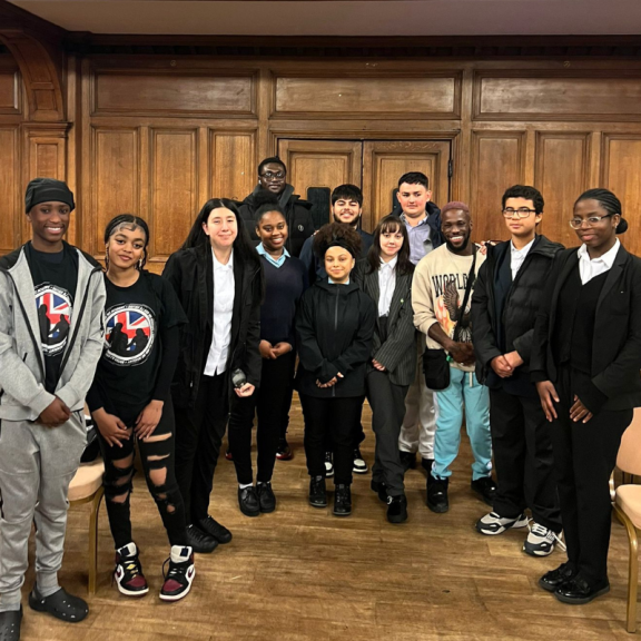 youth council members posing at a full council meeting