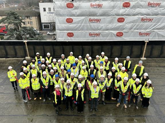 Civic Centre topping out - group picture
