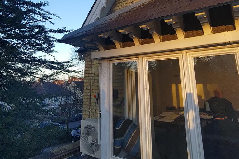 Muswell Hill Methodist Church viewed from outside with new pump installed