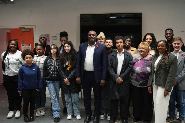 Foreign Secretary David Lammy and young people from Youth Panel