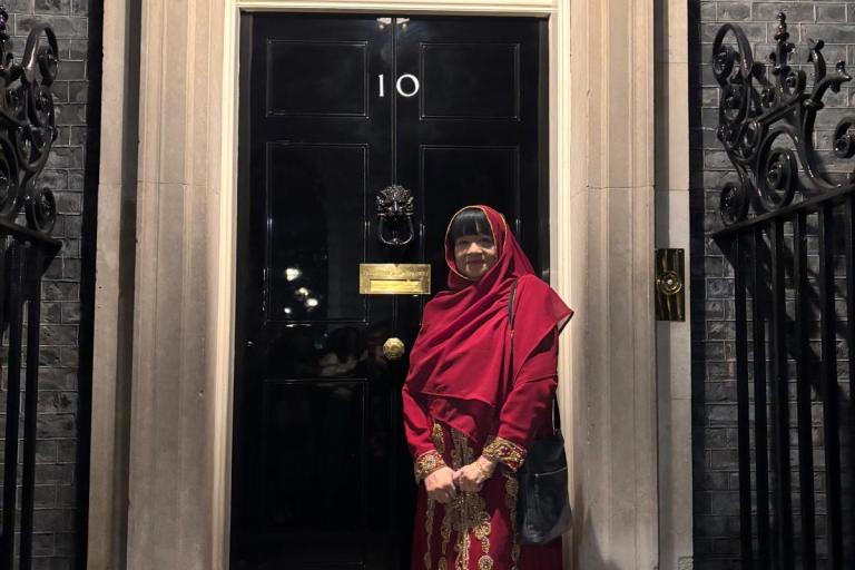 Bibi Khan MBE at 10 Downing Street Pic