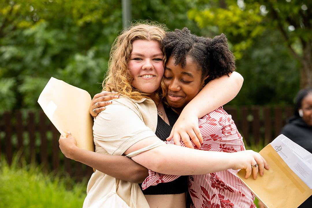 Pupils at Heartlands High School celebrate their GCSE results