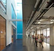 Lightwells bringing daylight deep into the main corridor of the new Heartlands School