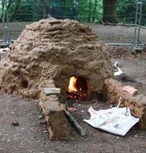 Kiln during pre-firing stage