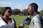 outdoor television interview