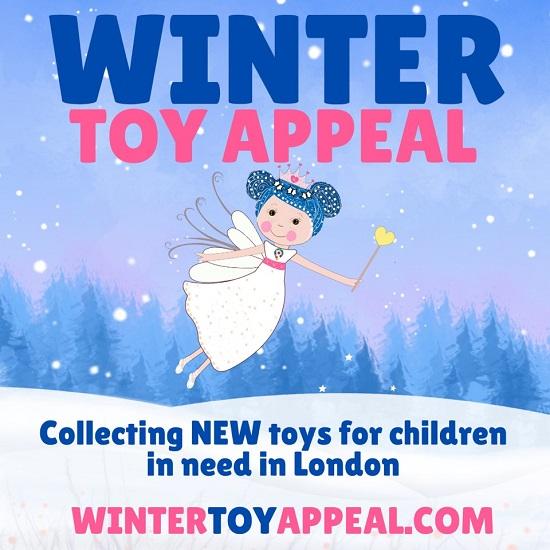 A banner/poster signposting Haringey residents to the various ways they can support the Local Buyers Club's Winter Toy Appeal.